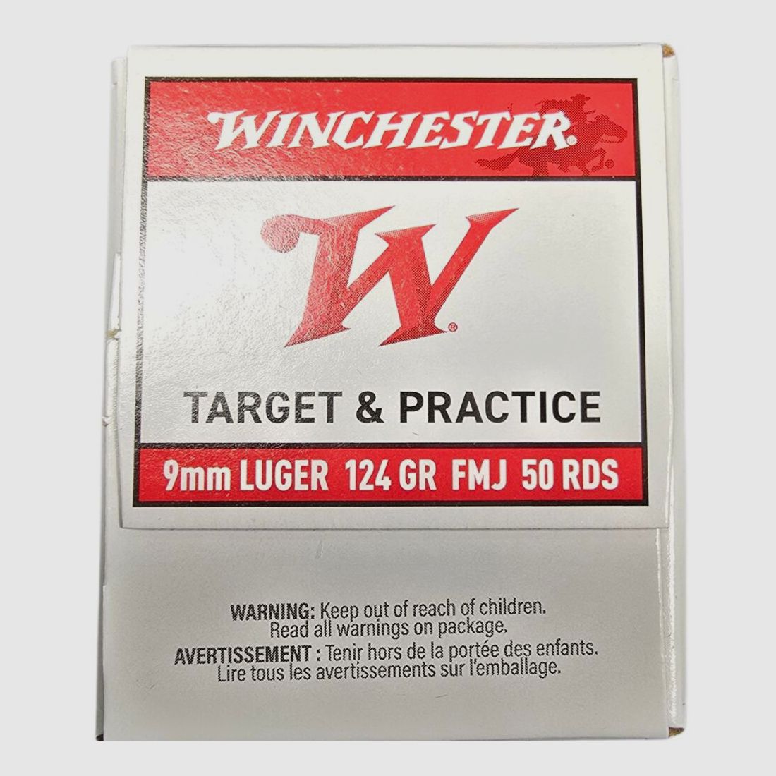 Winchester 9mm Luger, VPE: 50 124gr FMJ - 1000 rounds available immediately +50€ ADR shipping