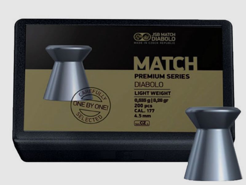 200 StĂĽck Flachkopf-Diabolo JSB MATCH PREMIUM, Kal. 4,49 mm, 0,535 g