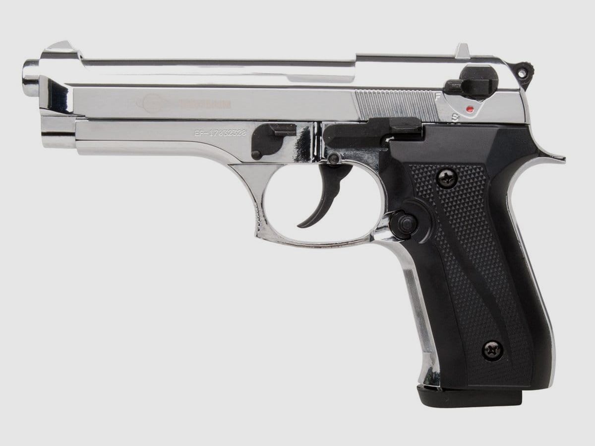 Ekol Firat Magnum 92 Chrome 9 mm P.A.K Pistolet à Blanc METAL