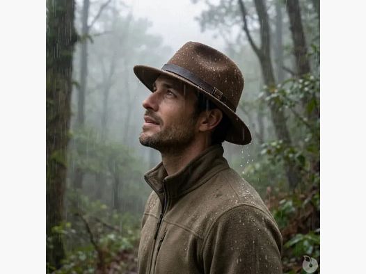 Adjustable Woolchap Hat Water-Repellent Felt Brown M to XL