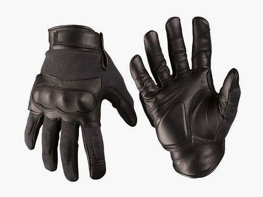TACTICAL GLOVES LEDER/ARAMID SCHWARZ