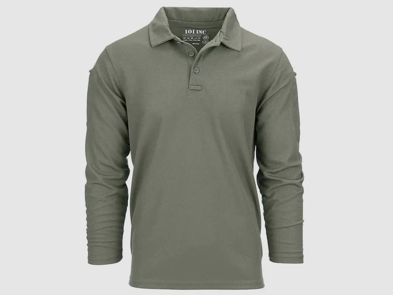101 INC Longsleeve Tactical Polo Quickdry - Szary / S Mężczyźni