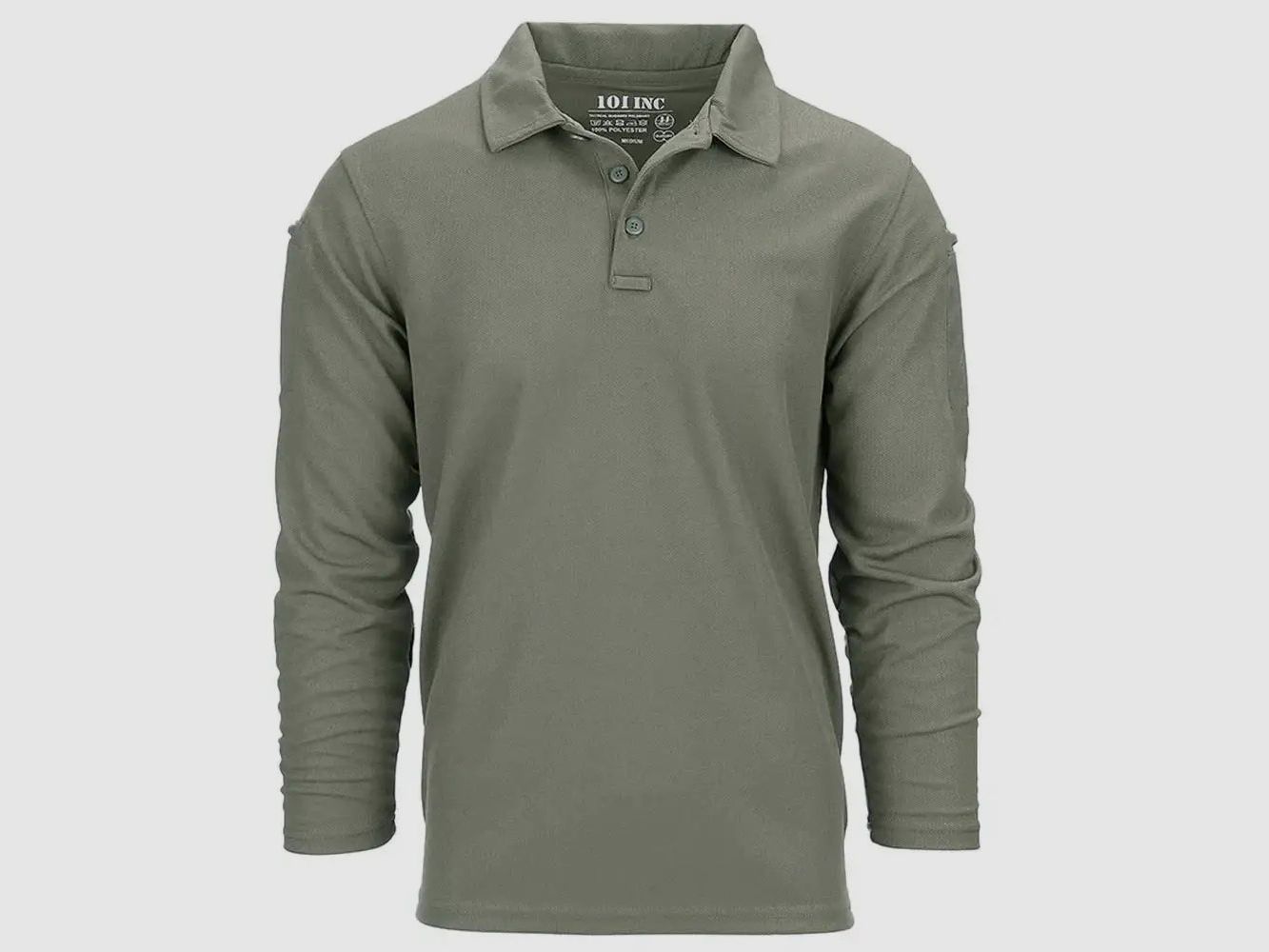 101 INC Longsleeve Tactical Polo Quickdry - Grigio / S Uomini