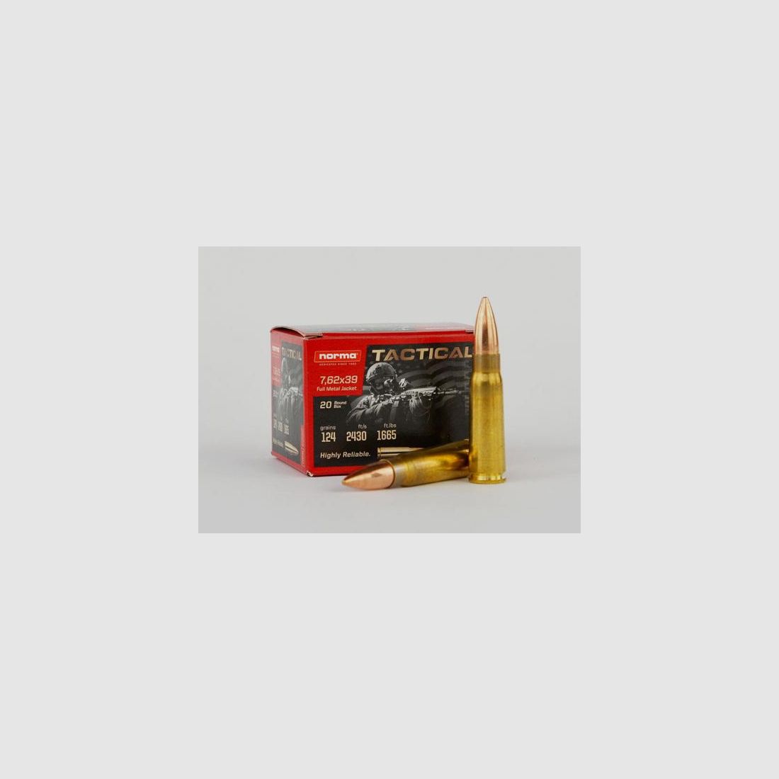 NORMA 7,62 x 39 FMJ TACTICAL, 124 grs