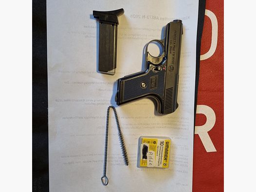 Kleinpistole FBI 8000 Mod. G5, aus 1996 mit Rechnung, 8mm, zzgl. 10 Schuss CS, PTB 387/2