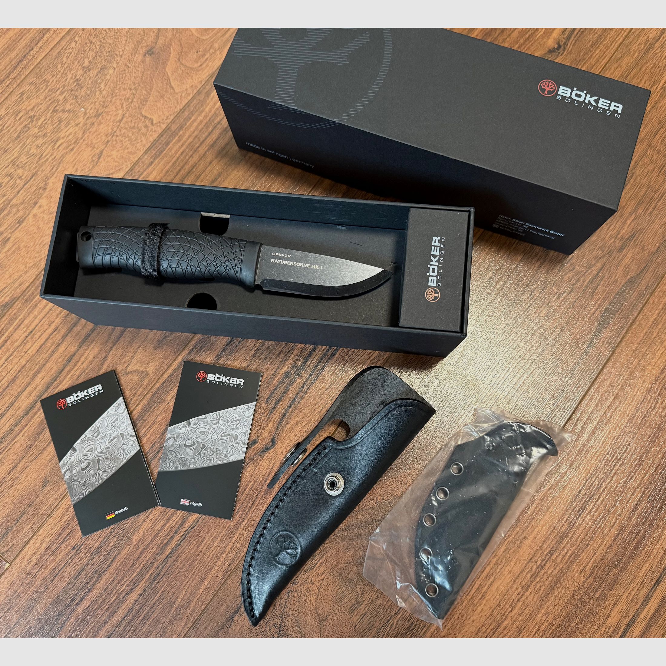 Böker Manufaktur Solingen Naturensöhne Mk. 1 Survival Knife & Extra Lederscheide