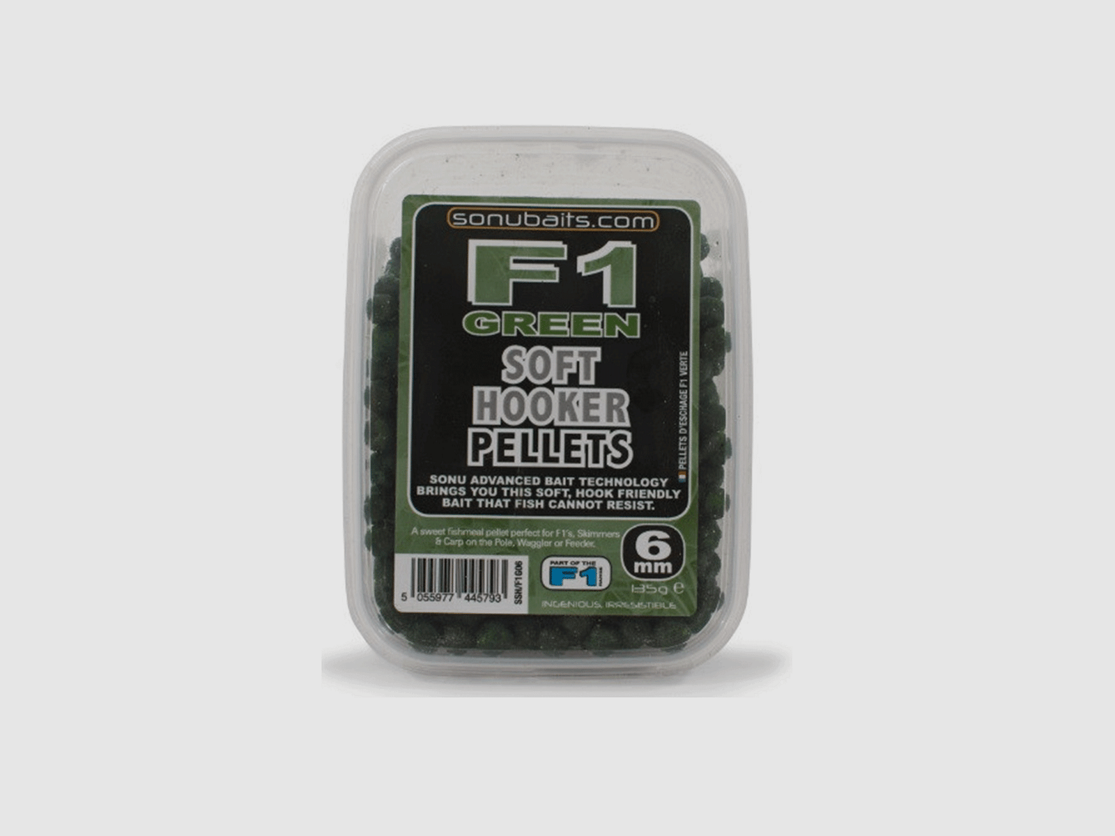 SONUBAITS – F1 GREEN SOFT HOOKER PELLETS 135g