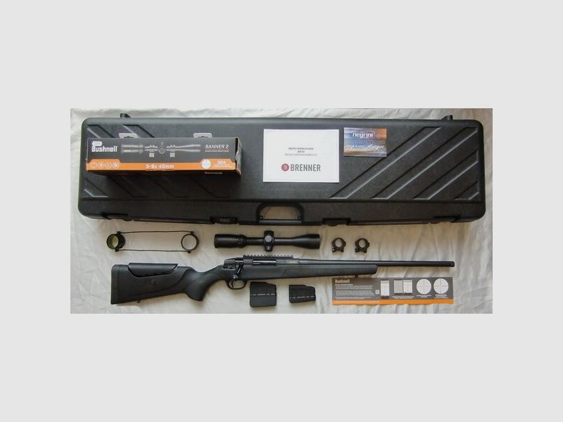 KOMPLETTPAKET: REP.-BÜCHSE BRENNER BR20 SYNTHETIK, Kal. .308 WIN., MIT UMFANGREICHER AUSSTATTUNG!!!