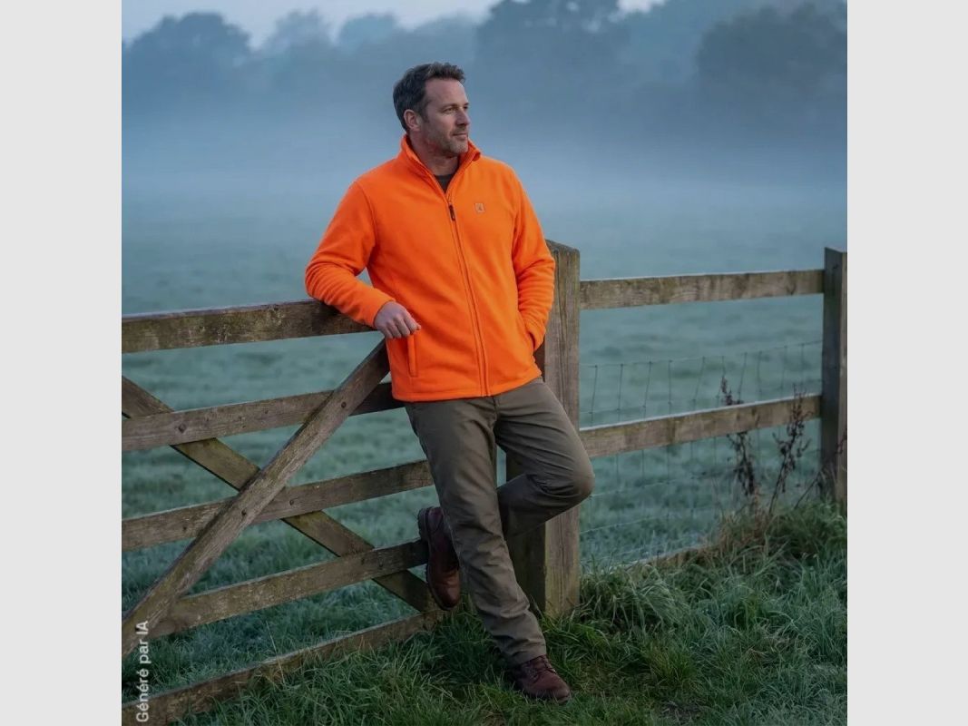 Giacca in pile Deerhunter Atlas Light arancione 200 g/m², immagine 4 di 7