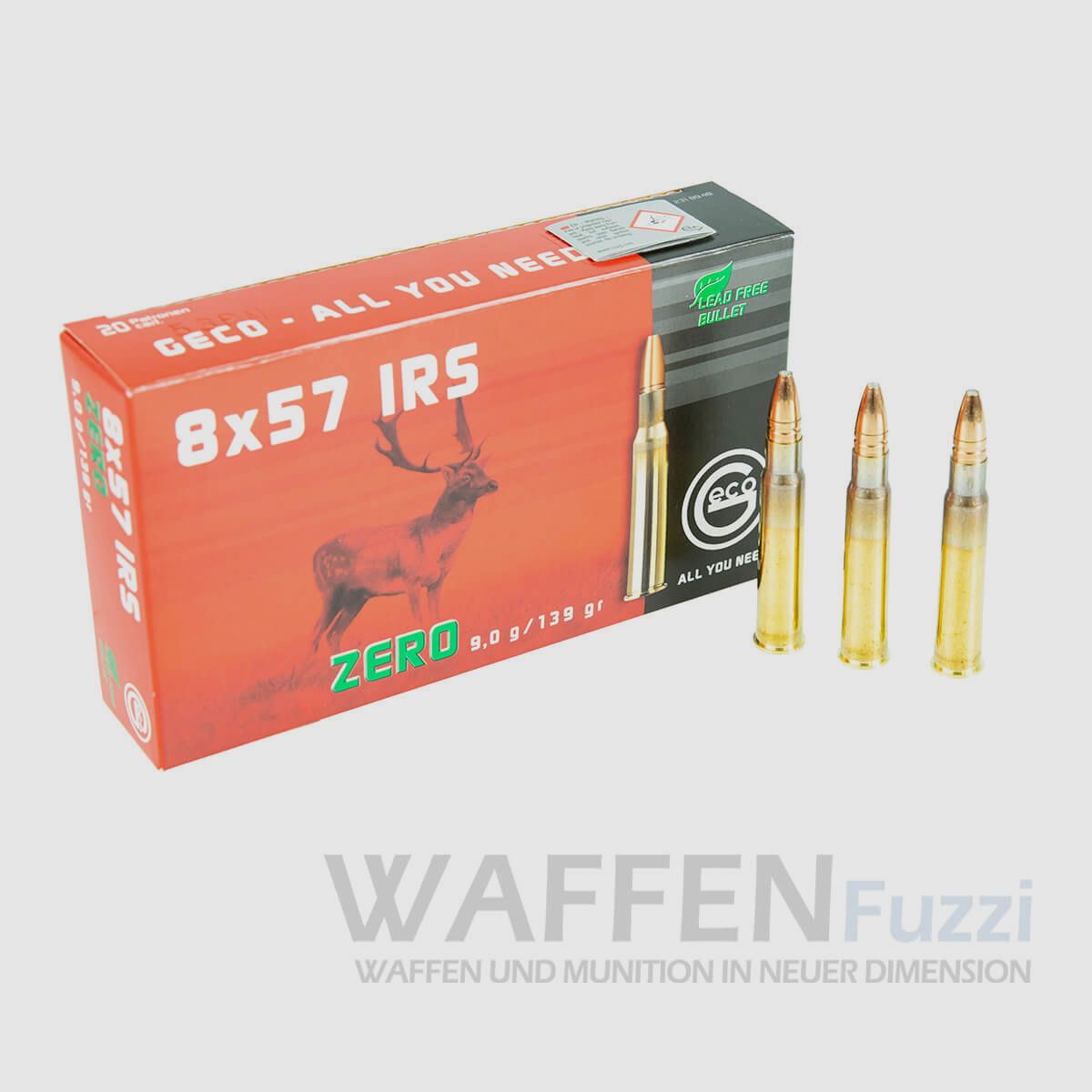 Geco Zero Calibre 8x57IRS Munitions de chasse 139gr