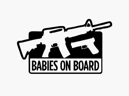 Babies on Board Aufkleber - Schwarz
