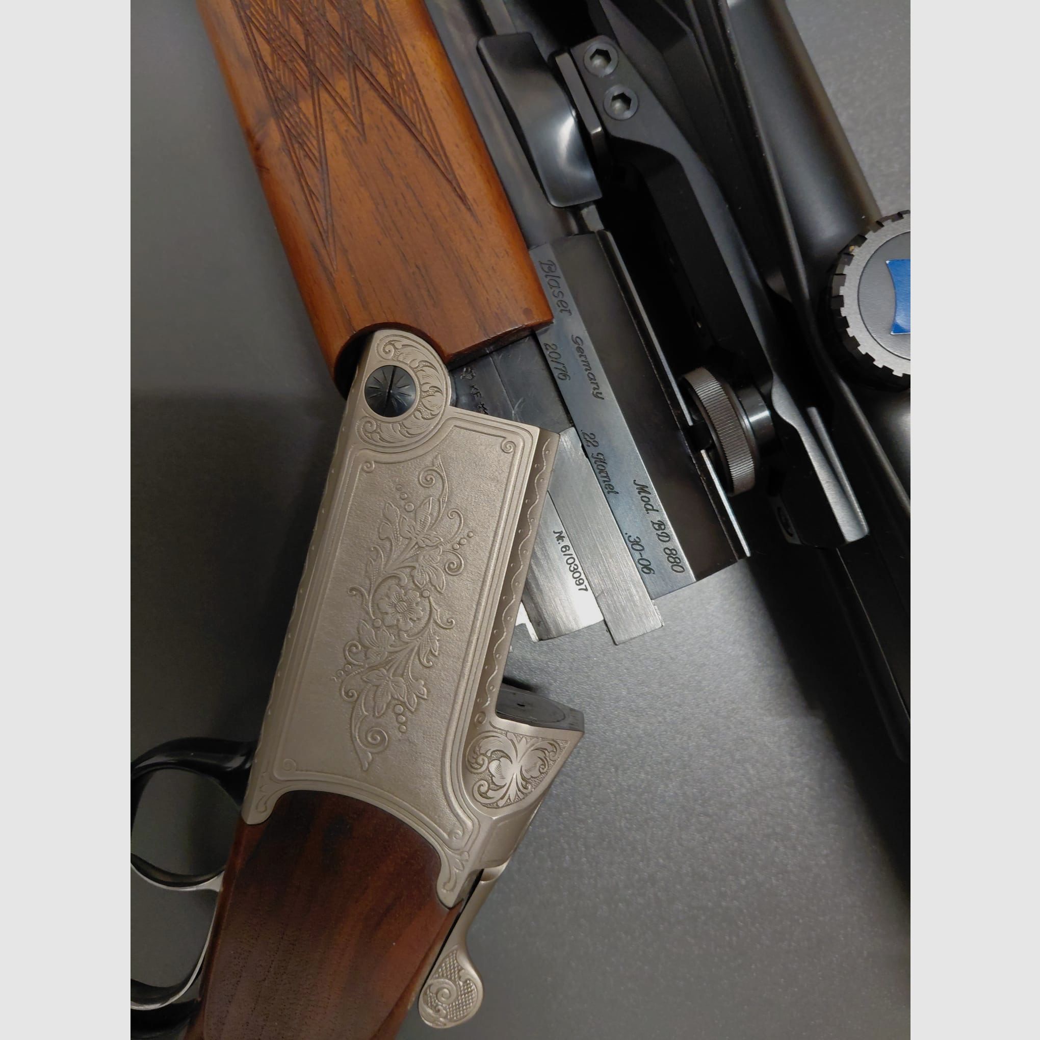 Bock drilling Blaser BD880 including Zeiss Victory Varipoint M 3-12x56 T* in excellent condition for sale