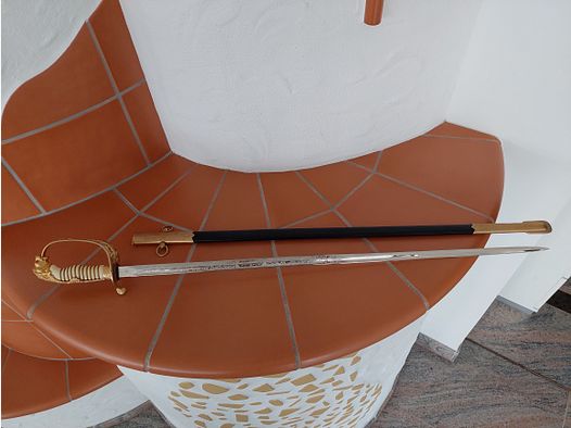 WKC saber / foil, Colombia, 24 karat gold-plated, top