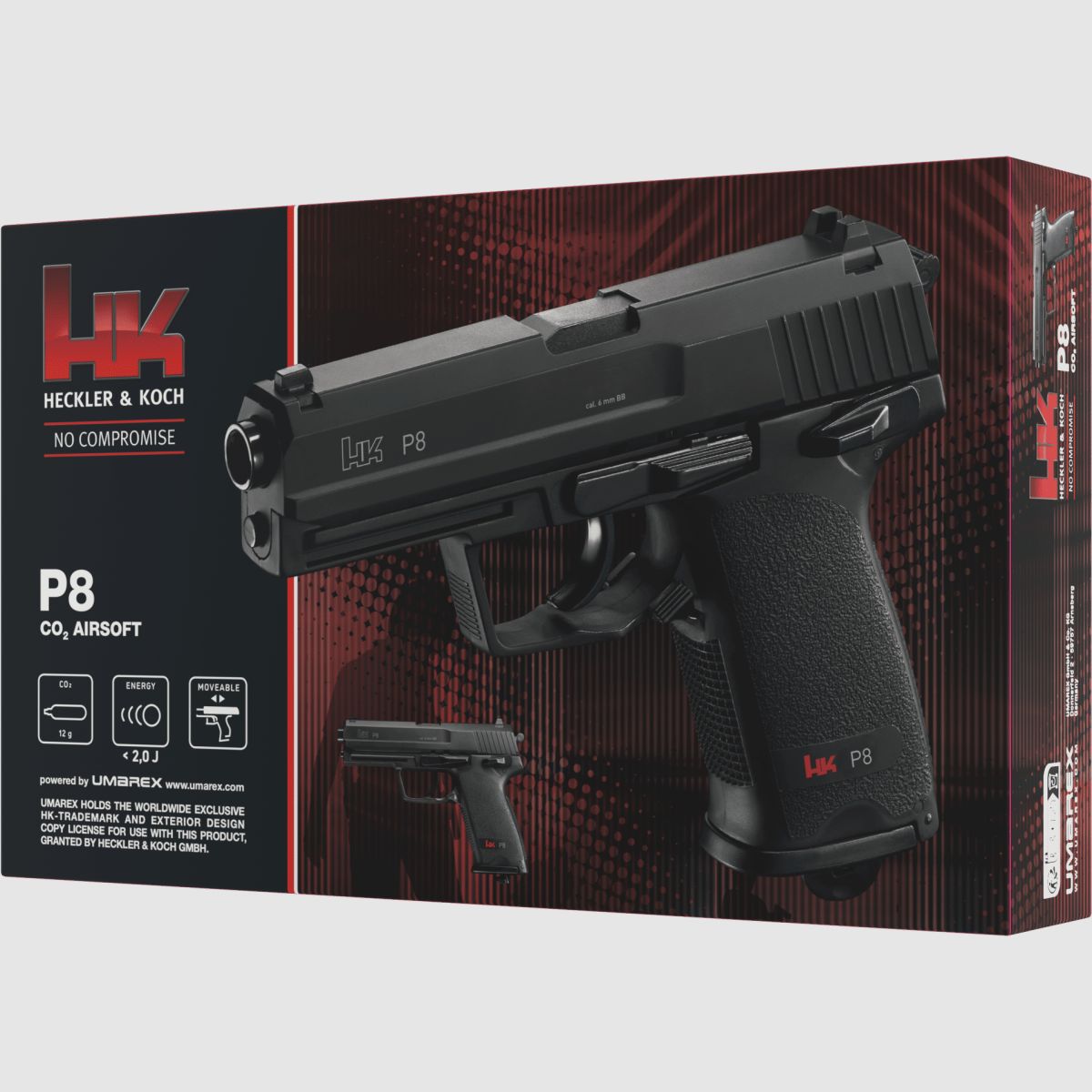 H&K P8 Co2 Airsoft en noir -F-