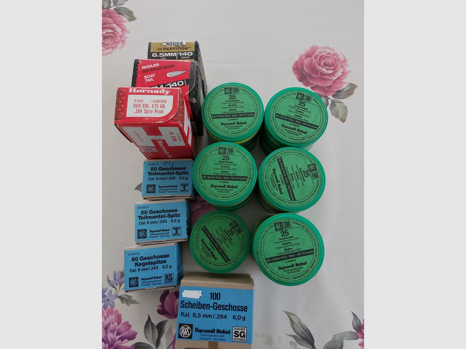 Various cartridges from different manufacturers.