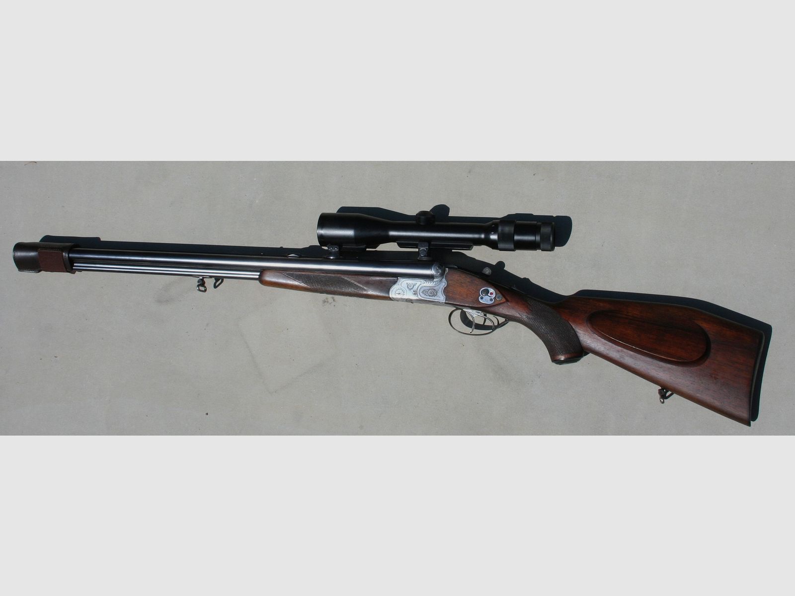 Krieghoff "Drilling" 7 x 65R, 16/70 Schrot mit Einstecklauf Krieghoff 22 Win.mag, Zielfernrohr Carl Zeiss 1,5 - 6 x 42