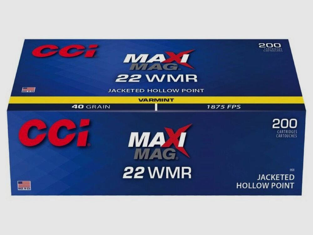 CCI Maxi-Mag JHP 40grs 200St .22wmr