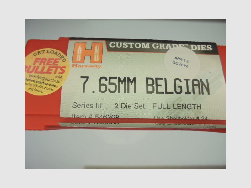 GEREEDSCHAPSET STAAL HORNADY KALIBER 7,65MM BELGISCH, afbeelding 1 van 2