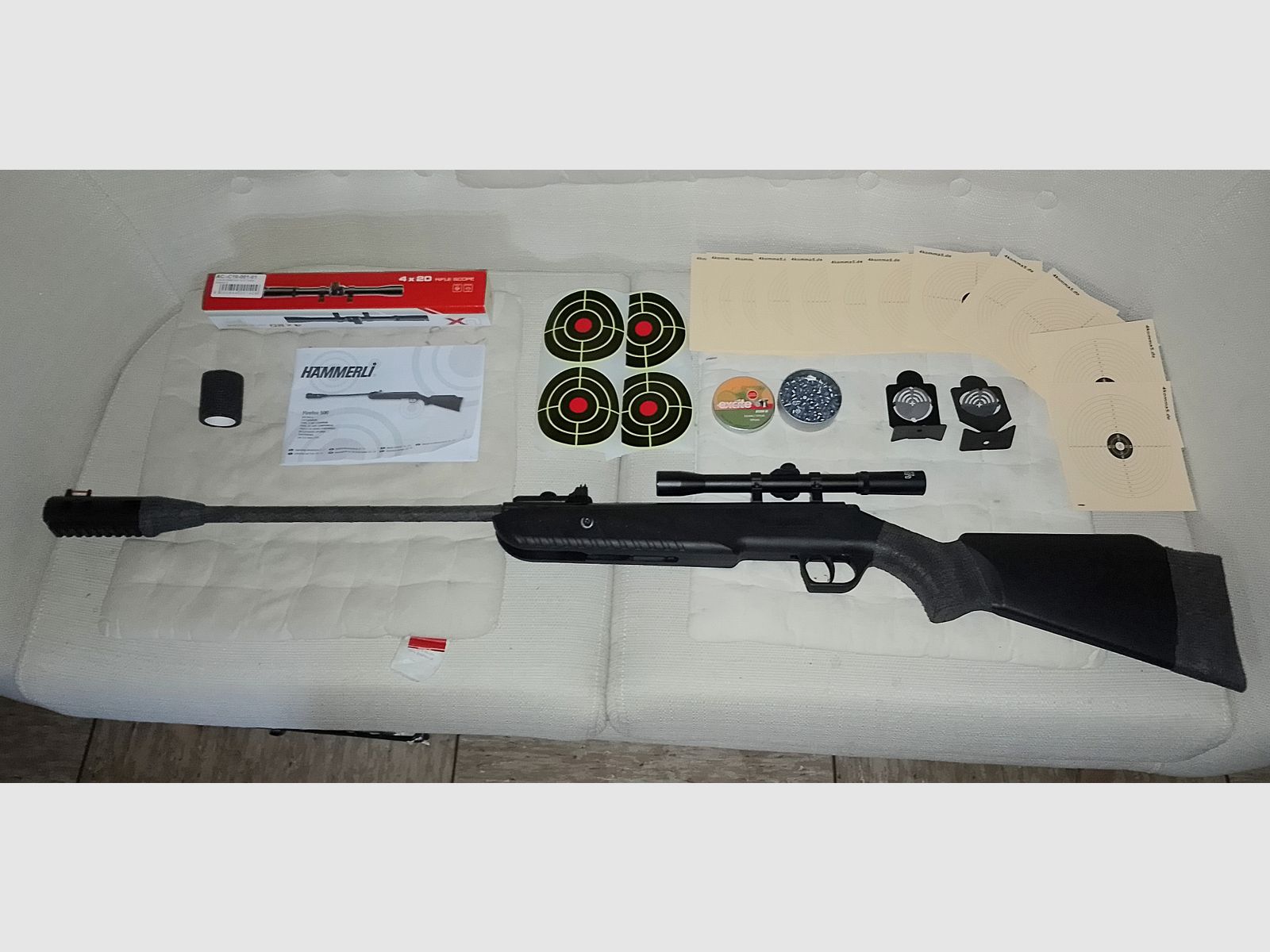 carabine à air Hämmerli Firefox 500 à chargement par basculement 4,5mm .177 + accessoires cibles figurines diabolos set