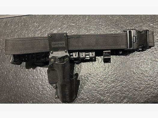 IPSC-gordel inclusief 4 mag zakken + magnetische houder en ghost holster Walther PP