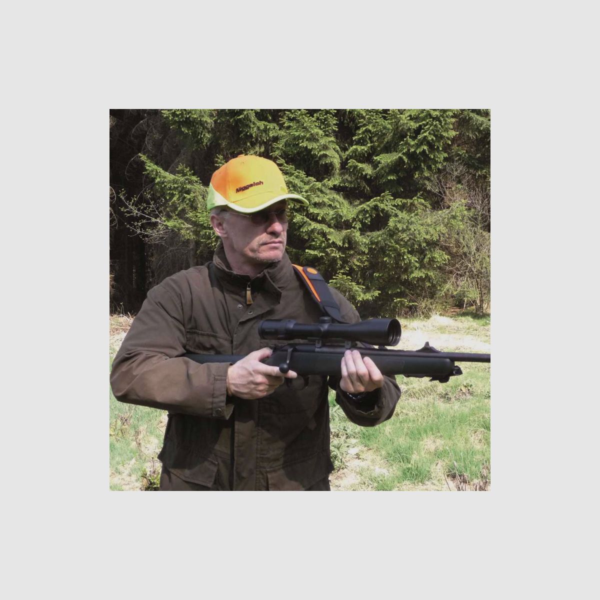 Pas do broni NIGGELOH, polowanie na dziki, neopren, brązowy