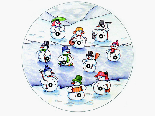 Braun Network Weihnachtsscheibe Schneemann