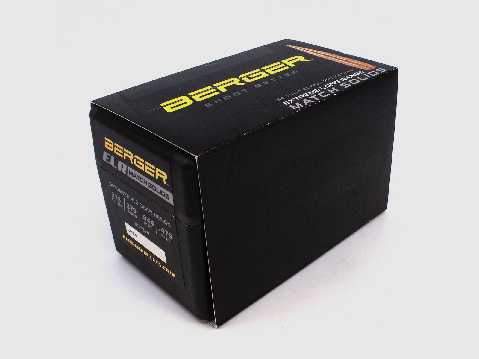 Berger Geschoss .375 ELR Match Solid Bullets 379GR 50 Stück