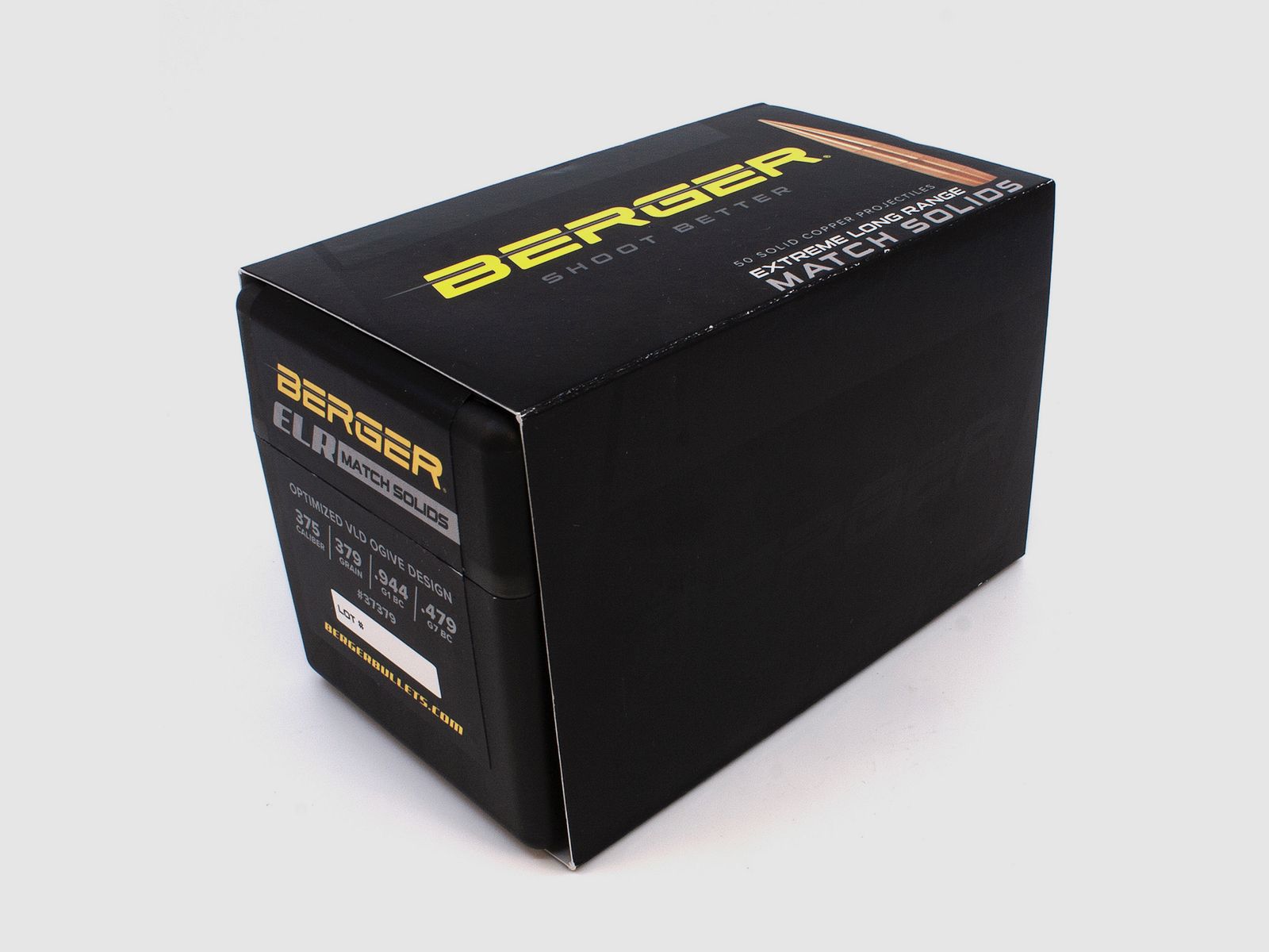 Berger Bullet .375 ELR Match Solid Bullets 379GR 50 Pieces