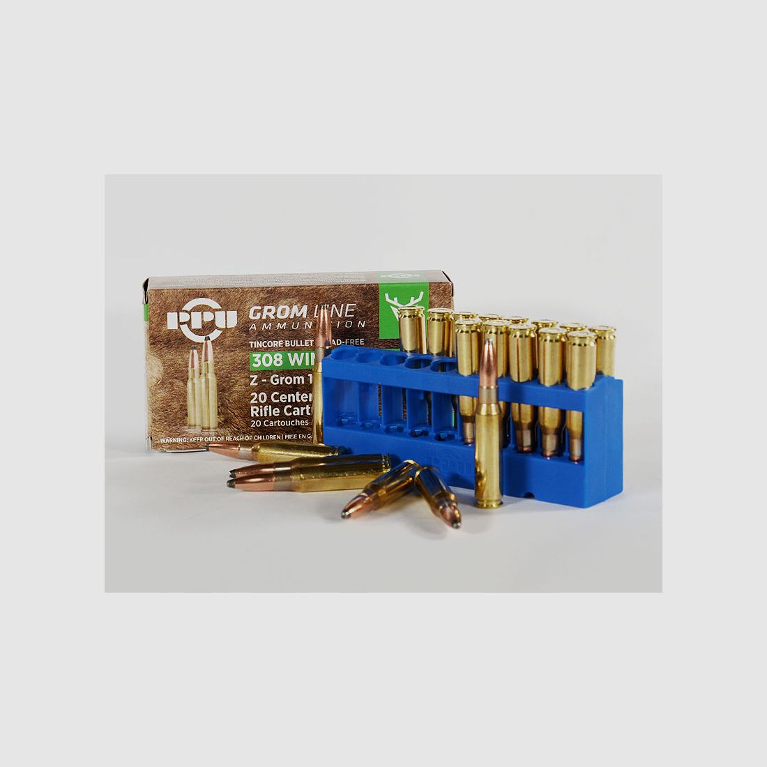 PPU .308 Winchester Z-GROM 170 grs 1 verpakking (20 schoten à €1,595*)