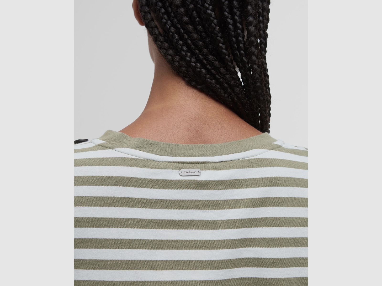 BARBOUR T-Shirt Ferryside Striped Dusky Green