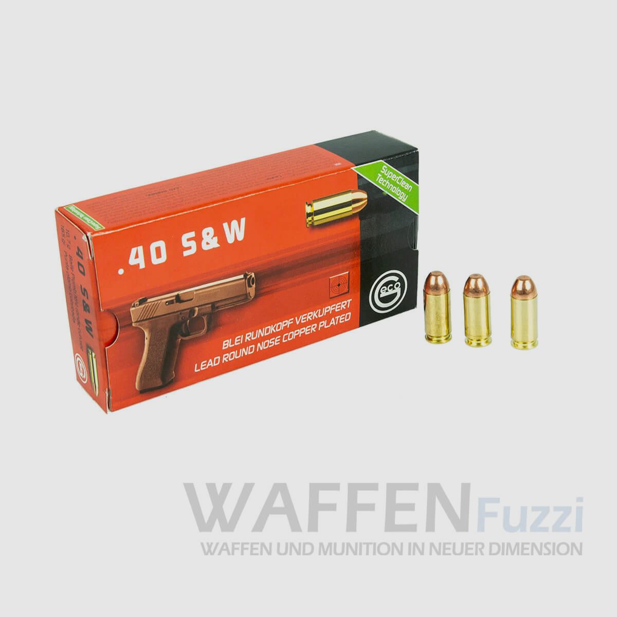 Geco .40 S&W proiettile a testa piatta rivestito in rame SX 165grs 50 colpi