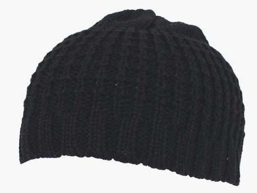 Berretto, "BEANIE", cotone grosso, corto, nero