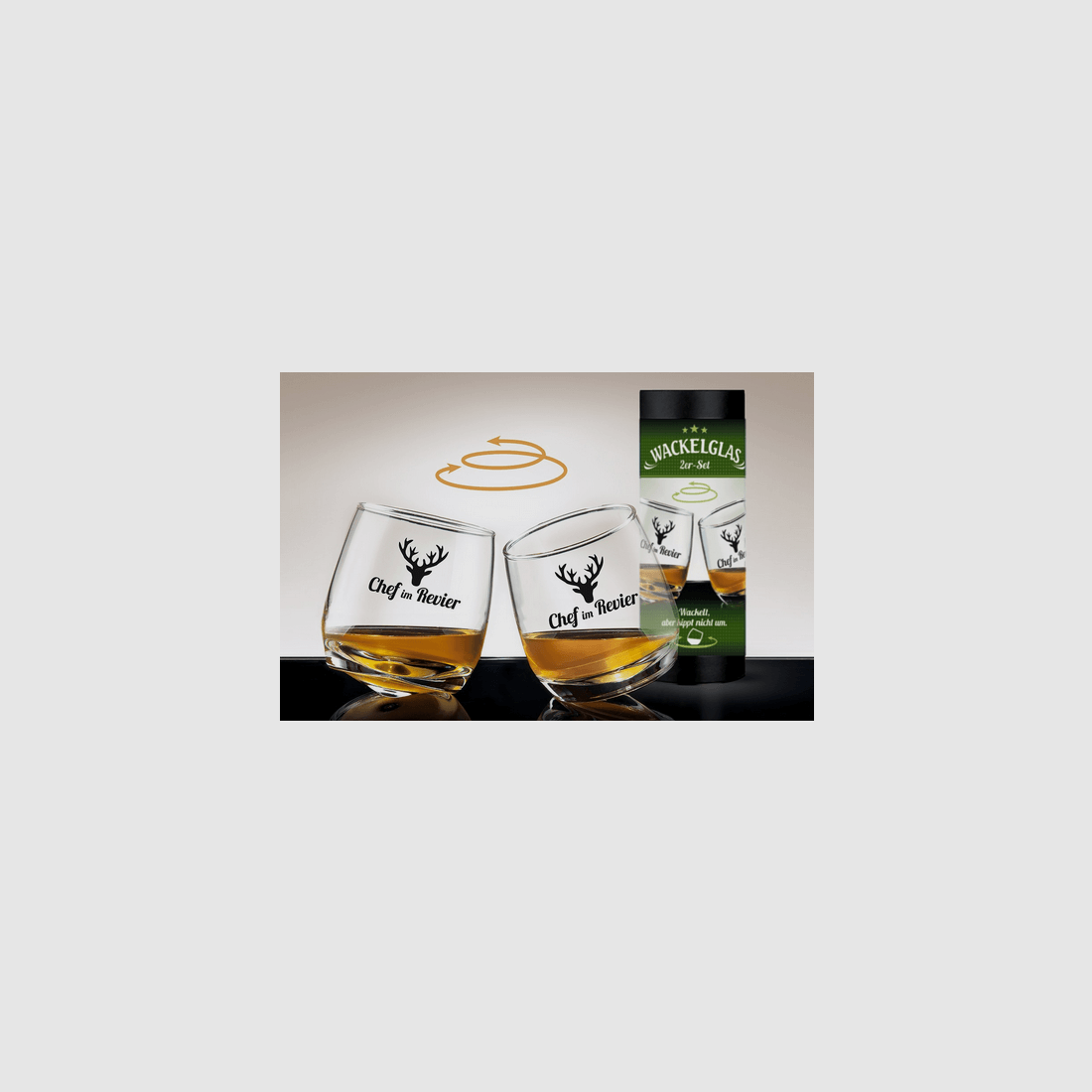 Gilde Wobble Glass Chef 2-Piece Set
