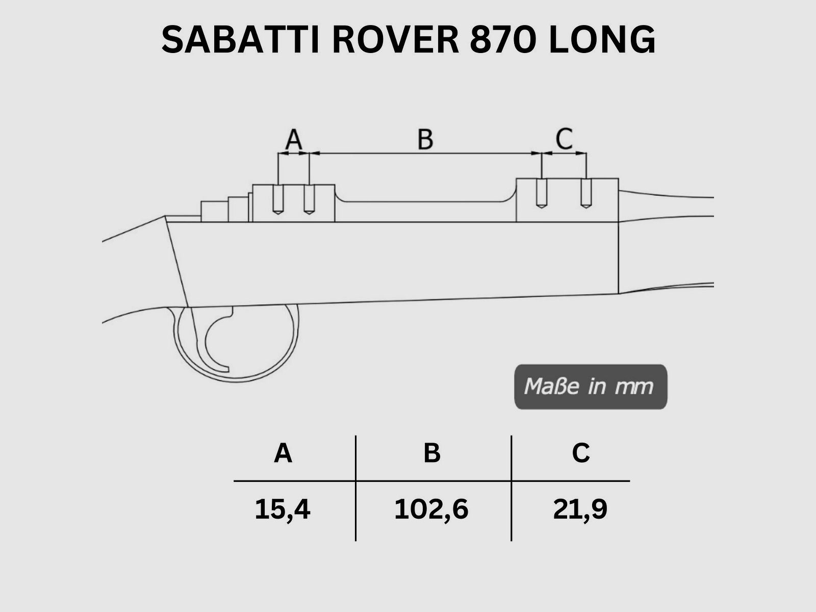 Rifle Doc Picatinny Weaver STAHL Schiene für SABATTIE ROVER 870 LA (Long Action) | Mercury Tactical EVO LA (Long Action