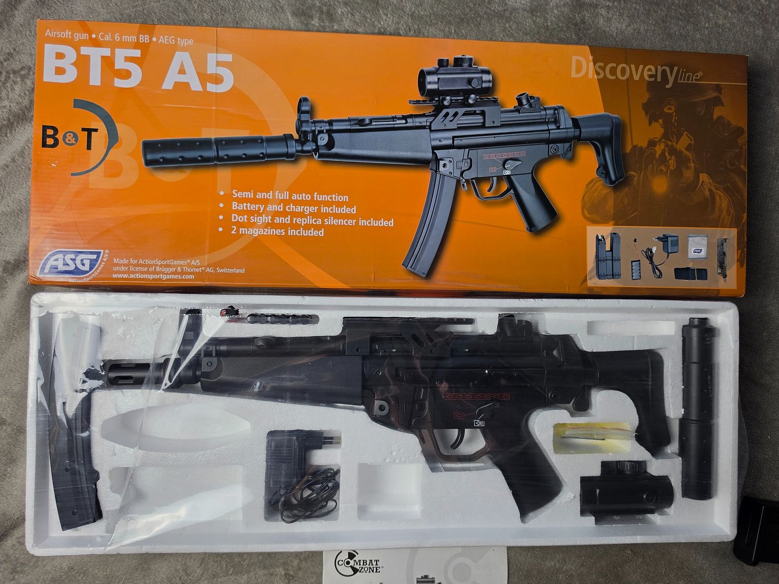 ASG B&T BT5 A5 Airsoft AEG Softair (Cal. 6mm BB) en set completo con accesorios OVP, imagen 1 de 10