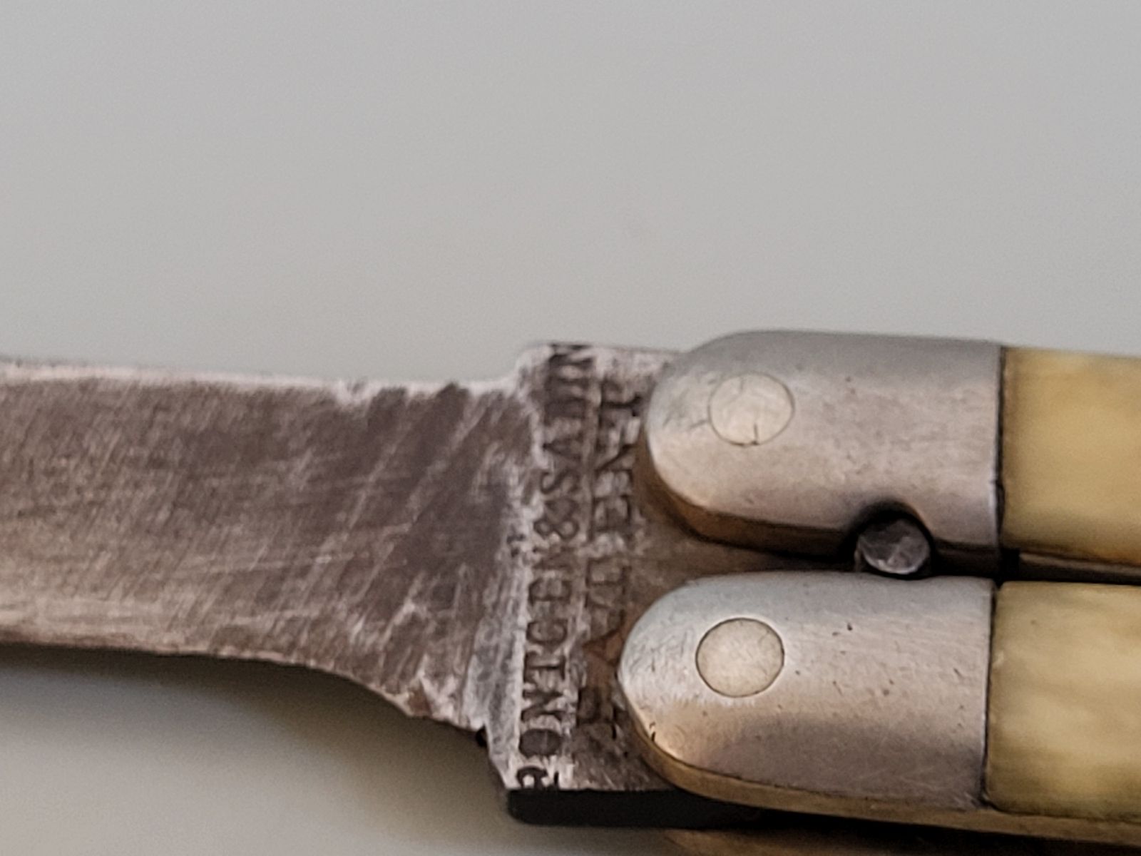 Antike Bonsa Böntgen & Sabin Solingen Taschenmesser - 1890er Jahre - Horn Griff