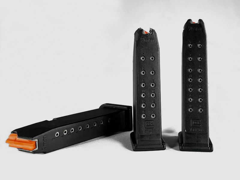 GLOCK Standard-Magazine mit Zubringer signalorange 9mm, Standard - 17rd, G17 & 45
