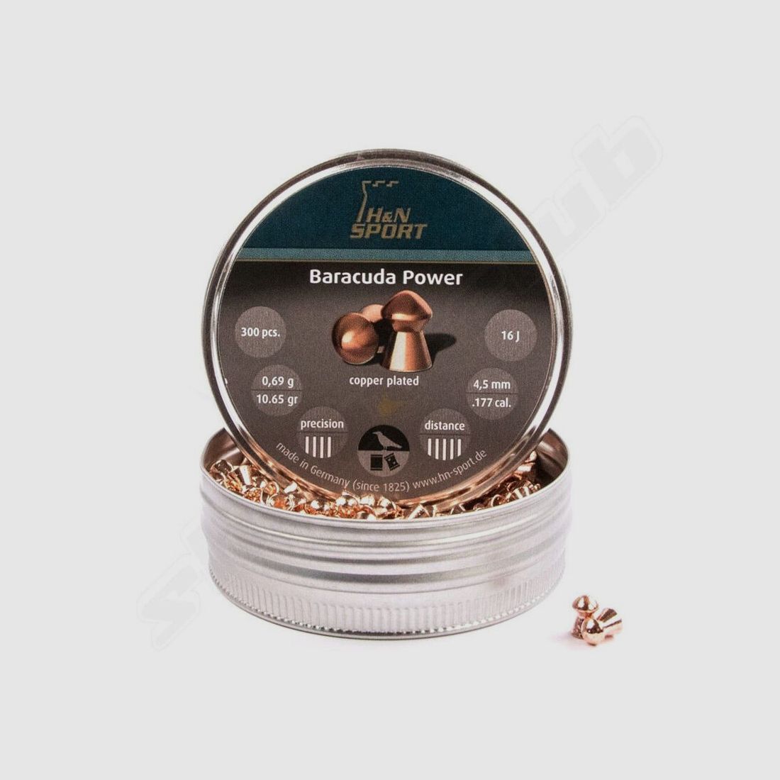 H&N Baracuda Power Rundkopf Kupfer 4,5mm / 0,69 g / 300 Stk