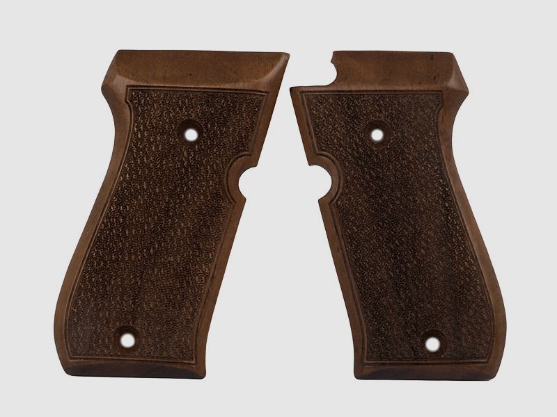 Holzgriffschalen fĂĽr Schreckschuss-, Gas-, Signalpistole Weihrauch HW 94 punziert