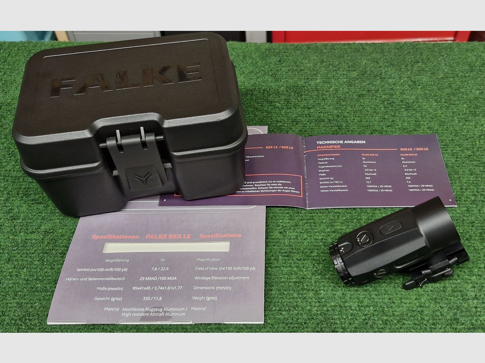 Falke B5X LE Magnifier avec montage Picatinny/Weaver, pratiquement NEUF