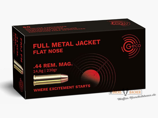 GECO .44 Rem. Mag. FMJ Full Metal Jacket Flat Nose 14,9g/230gr 50 Schuß