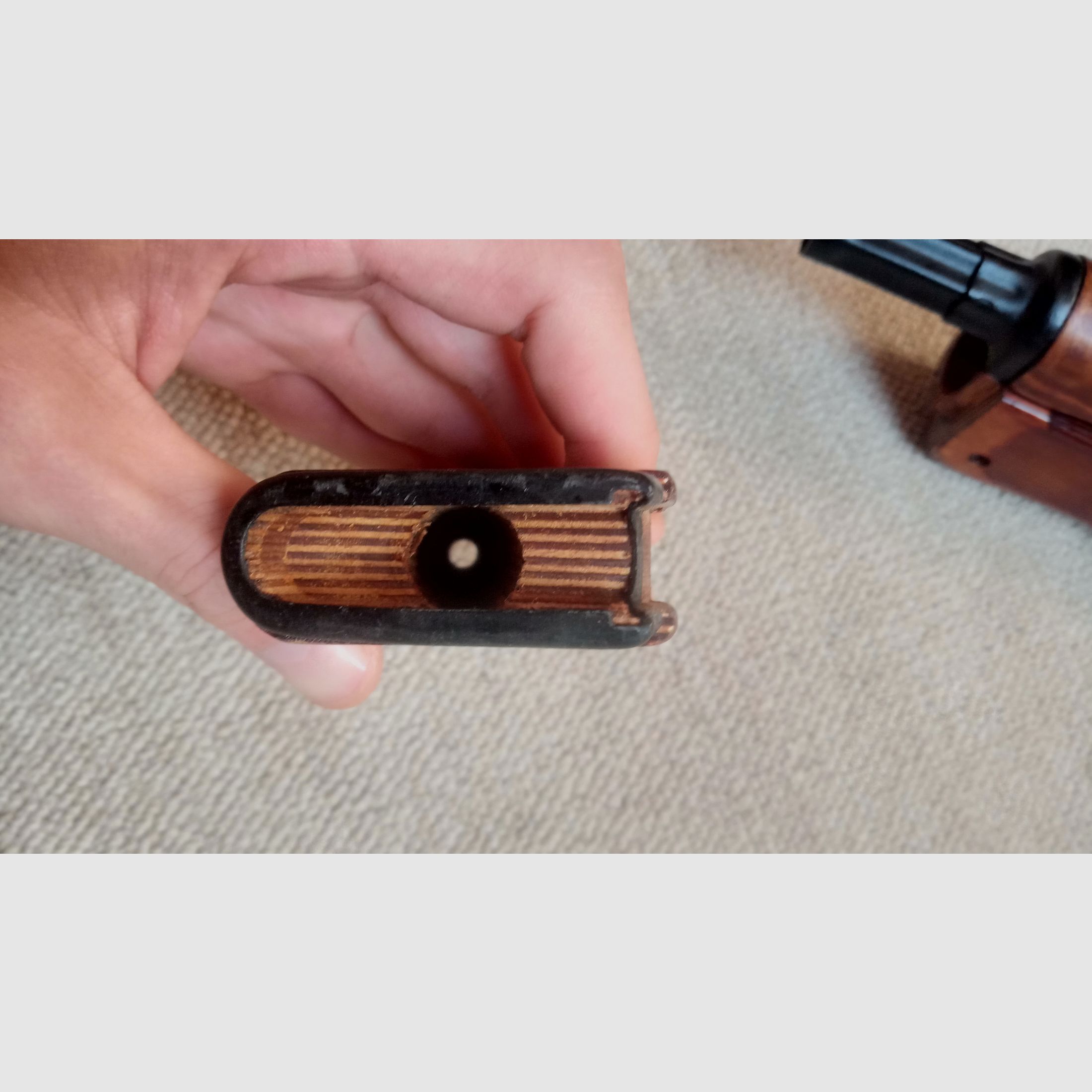 Original Russian RPK grip & handguard made of laminated wood with ferrule fitted for AK (AK74 / AK-100 / Saiga / AKM / Yunker 2/3/4 / Cybergun)