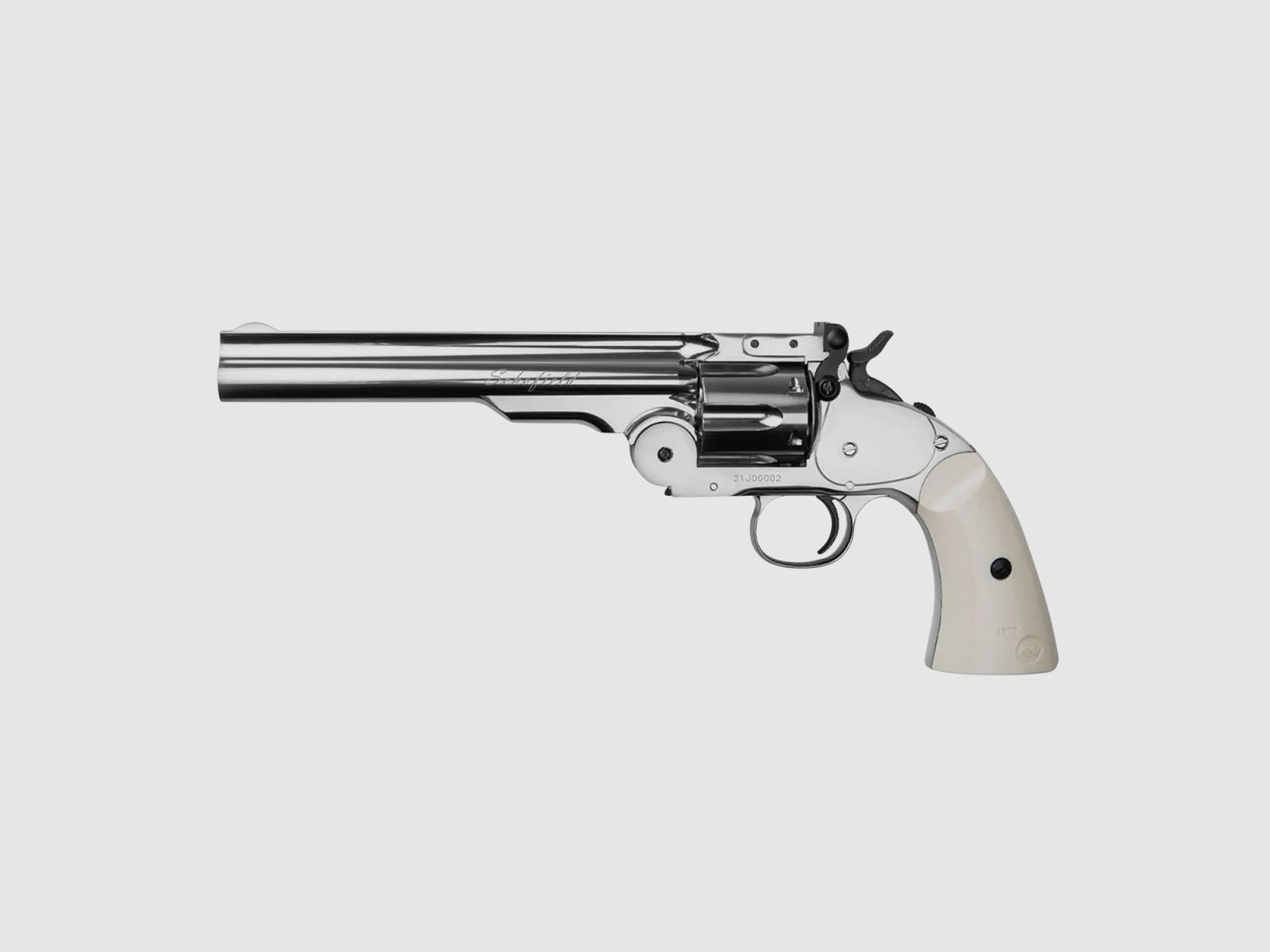 Schofield CO2 Revolver 6 inch NBB Silver & Ivory caliber 4.5mm BB