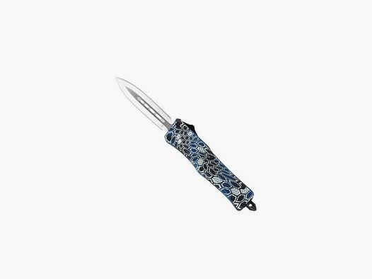 CobraTec Small CTK-1 Blue Cobra Skin Dagger Not Serrated Automatikmesser OTF