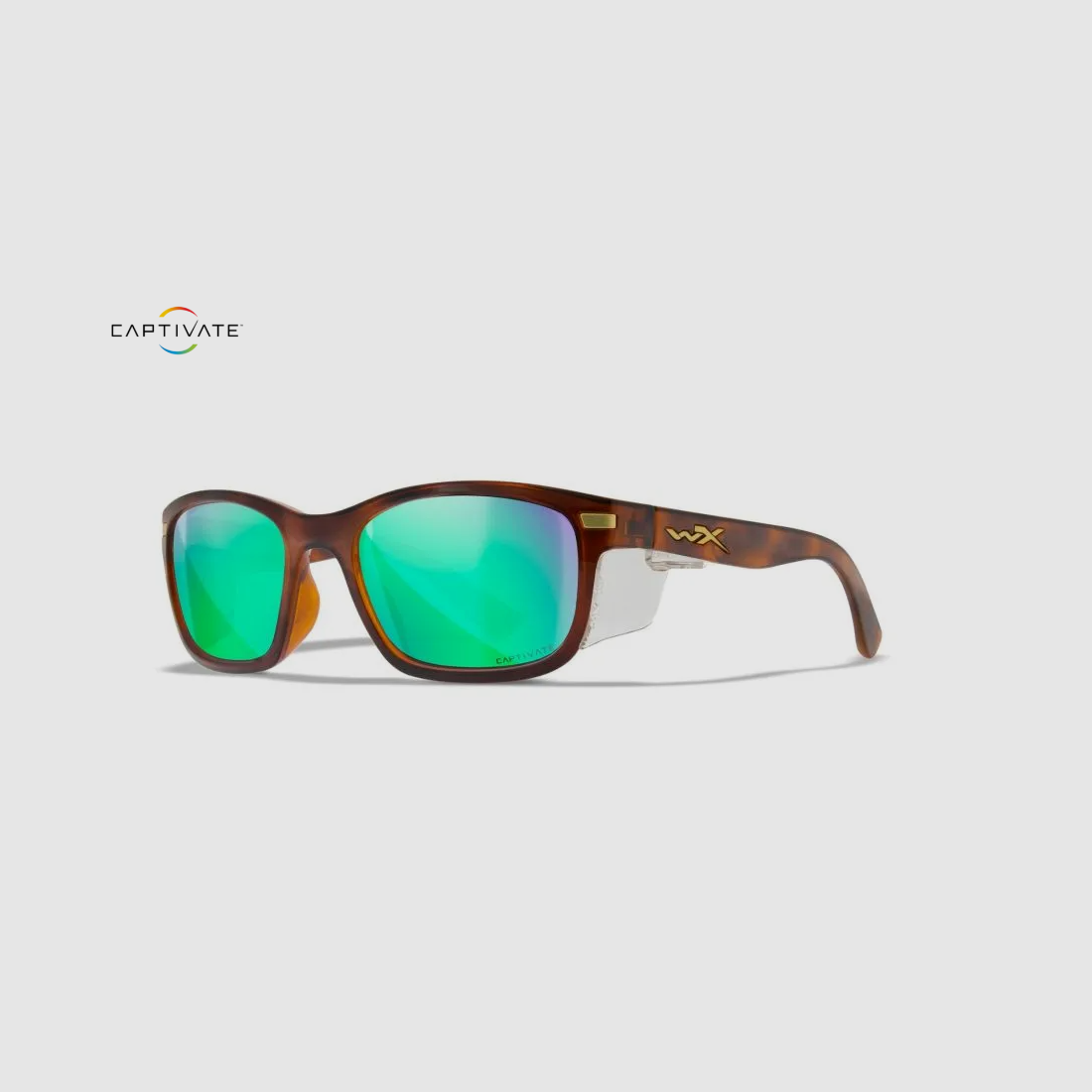 Okulary Wiley X HELIX CAPTIVATE™ Polarized Green Mirror Lenses Gloss Demi Brown Frame, zdjęcie 5 z 5