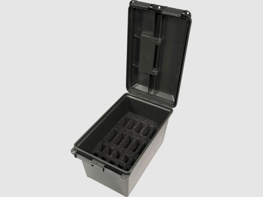 Caja de cargadores MTM TMCLE negra para 10 cargadores AR y 10 cargadores de pistola