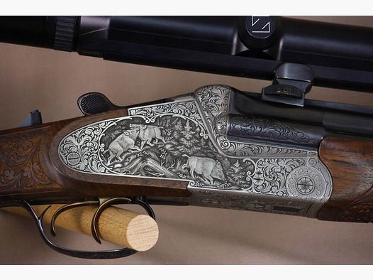 Heym 35 combination gun // side locks // left-handed stock // Fortner // engraving // TOP!!