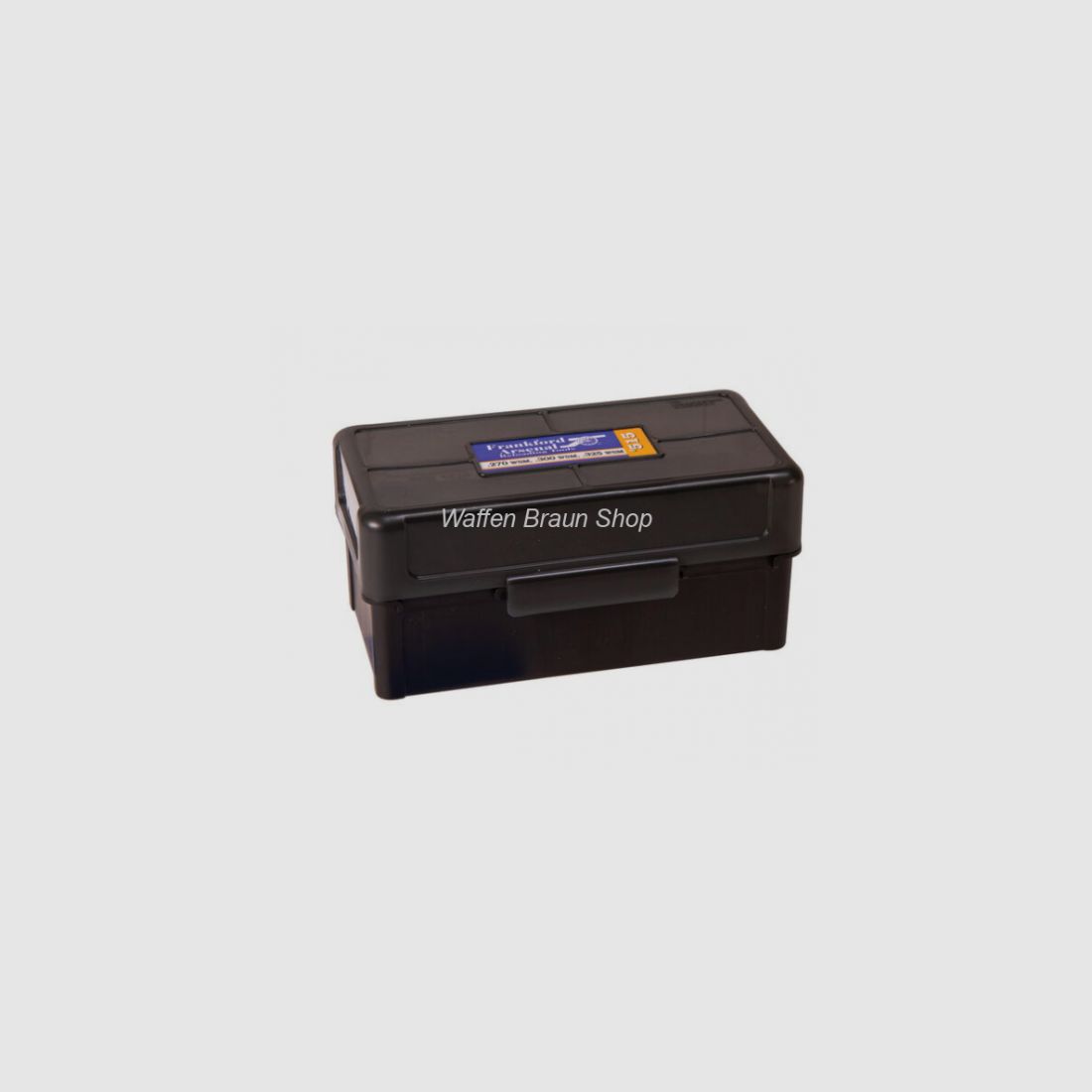 Frankford Arsenal Munitionsbox #515 mit Scharnier f. 50 Patronen .270 WSM, 7mm SAUM, .300 WSM