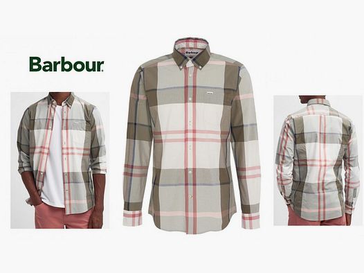 BARBOUR Maßhemd Harris Tartan Glenmore Oliv