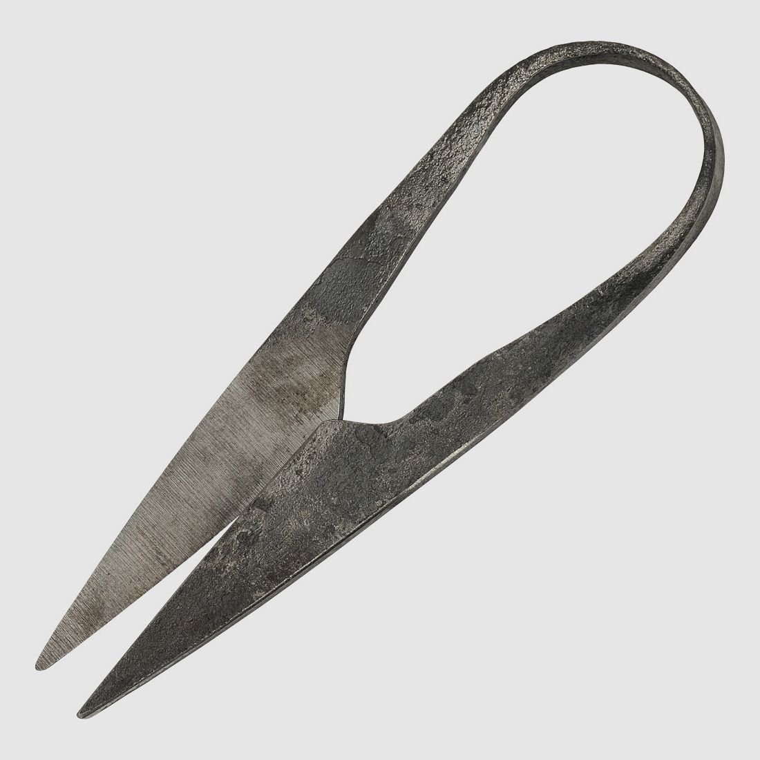 Medieval scissors including leather sheath